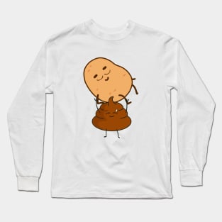 Funny Food Potato and Poop Design Long Sleeve T-Shirt